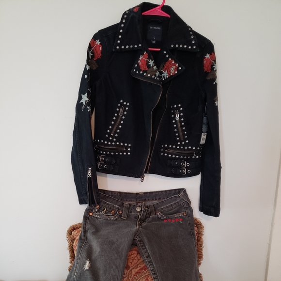 NWT Y2K True religion denim moto jacket bran new - Picture 3 of 6